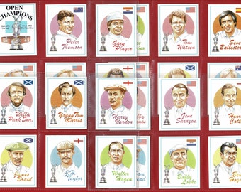 GOLF OPEN CHAMPIONS - Original Card Set - U.S.A. & European Golfers - Bobby Jones, Nick Faldo, Seve Ballesteros, Sam Snead + more (OS01)