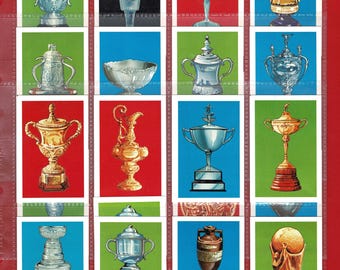 FAMOUS SPORTING TROPHIES - Trading Cards x 24 - British Trade Cards including World Cup, Super Bowl, Ryder Cup, F.A. Cup (OS01)