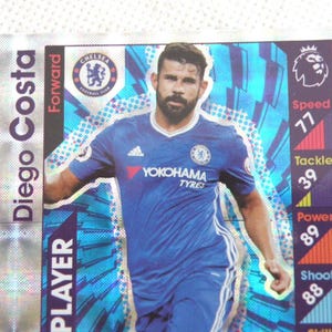 DIEGO COSTA - Carta collezionabile di calciatori - CHELSEA e Brasile - Carta laminata Topps Star Player - Regalo per tifosi di calcio (OS01)