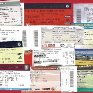 2008 SPURS FUSSBALL TICKETS - Tottenham Hotspur Football Club Spielkarten - Auswärtsspiele - Fußball Erinnerungsstücke. Premier League. Tasse (UK04)
