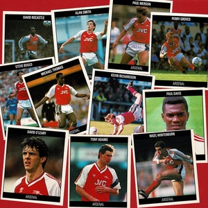 ARSENAL FC - Originele ORBIS-voetbalstickers uit 1990 - ruilkaarten voetbal - Divisie 1, Engelse competitie - cadeau Arsenal voetbalfan (OS01)