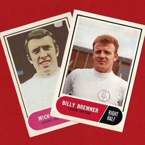 Billy BREMNER / Mick JONES - Carte da gioco originali del 1968 - Carte da gioco del LEEDS United F.C. - A. & B.C. - Regalo per i tifosi di calcio (XO01)