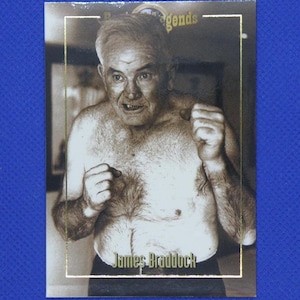 JAMES BRADDOCK - BOXER Carta collezionabile - Boxing Legends - Edizione limitata rara (solo 300) Edizione promozionale - Fairfax Futera Platinum (XH03)