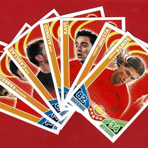 SPAIN INTERNATIONAL FOOTBALLERS - Original Football Trading Cards - Topps World Cup - Spanish Soccer Football Player Cards (OS01)