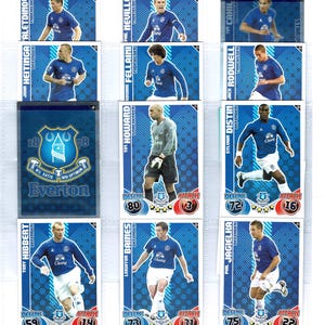 EVERTON F.C. - 19 tarjetas coleccionables originales de fútbol - Tarjetas de la Premier League - Topps - Regalo para aficionados al fútbol de los Toffees (SD01)
