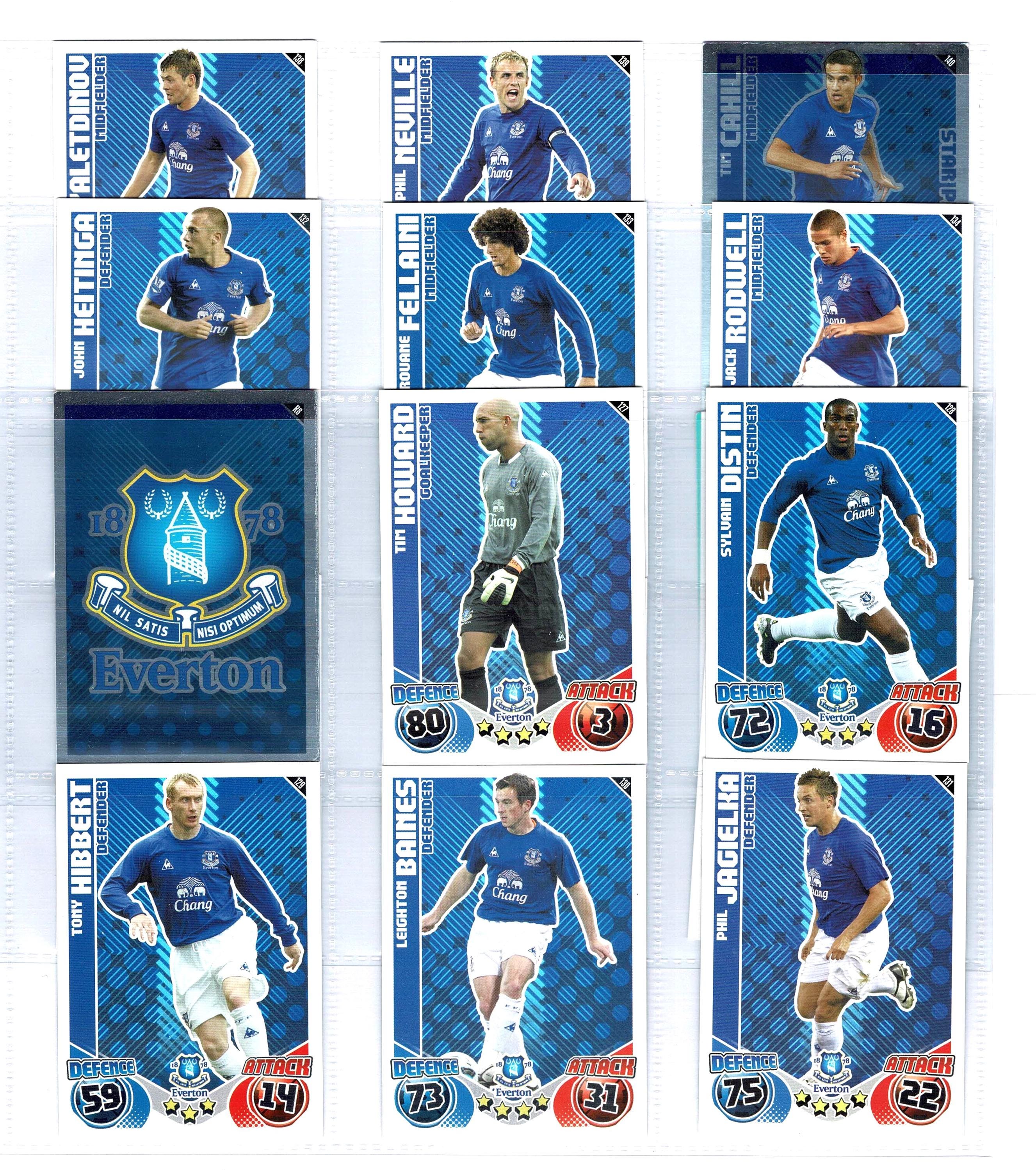 EVERTON F.C. - 19x Original Football Trading Cards - Premier