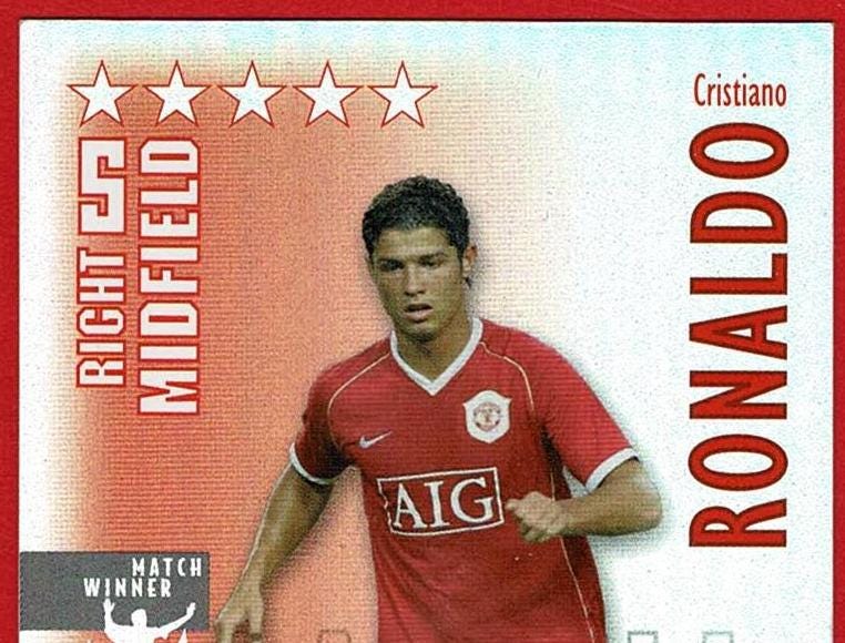 CRISTIANO RONALDO - ORIGINAL Footballer Trading Card - Manchester