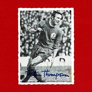 PETER THOMPSON - Cartão de goma de mascar original de jogador de futebol de 1969 - Liverpool Football Club - Cartão de futebol A. & B.C. - Presente para torcedor de futebol (XO01)