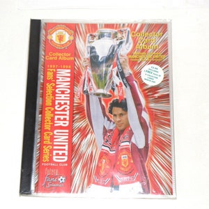 Álbum de FÚTBOL DEL MANCHESTER UNITED - Futera Temporada 1997-1998 - Álbum vintage de tarjetas de colección. Regalo sin abrir para aficionados del Manchester United (PD04)