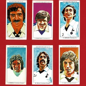 SPURS VOETBALLERS - Originele voetbalkaarten 1978/1979 - Sun Krant voetbalkaarten - Tottenham Hotspur F.C. Cadeau voetbalfan (RI05)