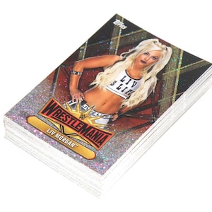 Folie W.W.E. WORSTELKAARTEN - Topps WRESTLEMANIA Foil Trading Cards x 43 - inc. John Cena, Samoa Joe, Alexa Bliss - sportkaarten (TY01)