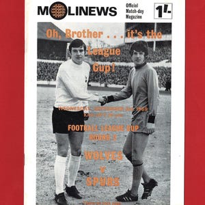 1969 WOLVES v SPURS Football Programm - Tottenham Hotspur F.C. - 3.September 1969 - Liga Cup - Fußball Fan Geschenk (SR43)