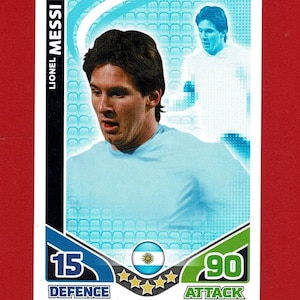 LIONEL MESSI - Cartão colecionável original de jogador de futebol argentino - Argentina - Topps - Presente para fãs de futebol da Copa do Mundo (OS01)