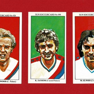 CRYSTAL PALACE F.C. CALCIATORI - Sun Newspaper Soccer Cards - Originali 1978/1979 Football Cards - Eagles Football Soccer Fan Gift (RI05)