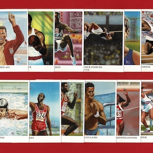 12x Campioni olimpici degli Stati Uniti - Carte collezionabili del 1996 - Inc. Pugili, nuotatori, tuffatori, atletica - Imperial Publishing (TY12)