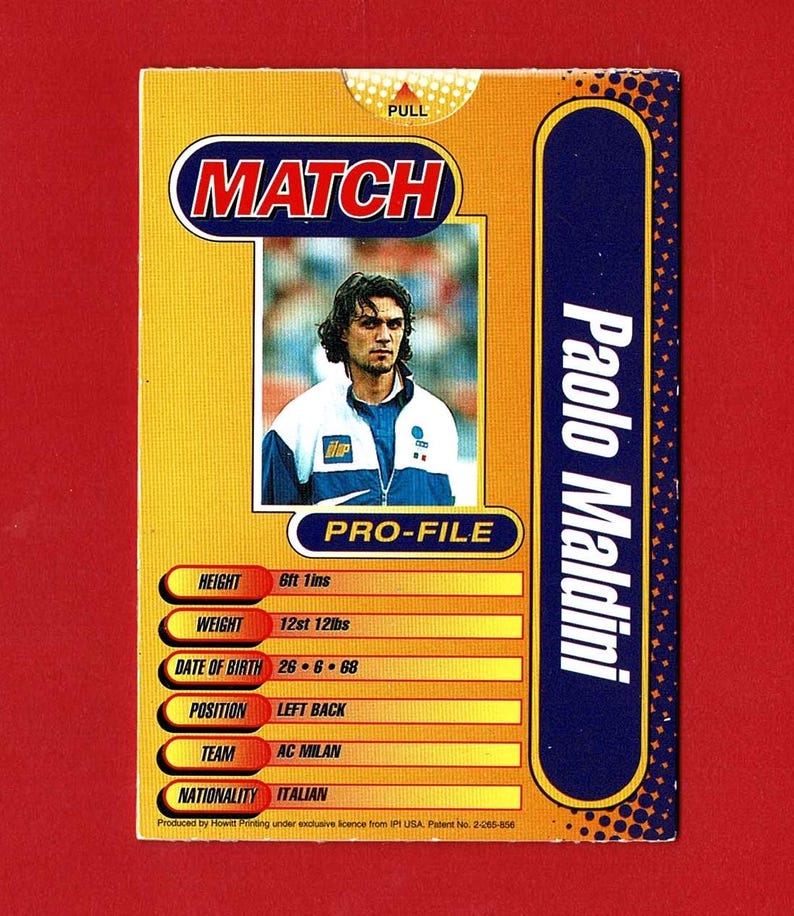 PAOLO MALDINI - FOOTBALL Pop-up Trading Card - Sported Magazine World ...