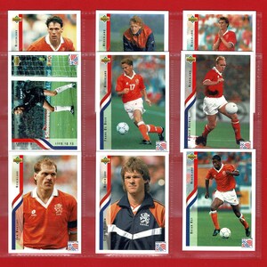 CALCIATORI OLANDESI - Carte da gioco originali del 1994 - Coppa del Mondo USA '94 - Carte vintage dei calciatori olandesi (OS01)