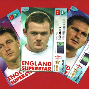 SUPERSTAR INGLESI - Wayne Rooney, Frank Lampard, John Terry - Carte collezionabili ORIGINALI dei calciatori - Coppa del Mondo - Regalo per i tifosi di calcio (OS01.2)