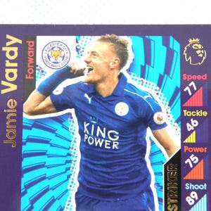 JAMIE VARDY - Carta da collezione di calciatori - Attaccante del Leicester City e dell'Inghilterra - Topps Premier League - Regalo per tifosi di calcio (OS01)