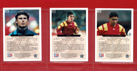 SPAIN FOOTBALLERS - Original 1994 Football Trading Cards - U.S.A.