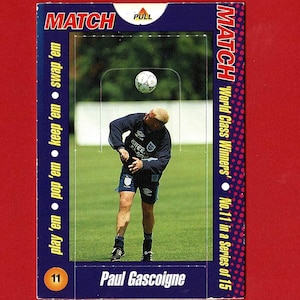PAUL "GAZZA" GASCOIGNE - Pop-upruilkaart voetbal - Sported Magazine World Class Winners - 1996 - Unpulled - Spurs en Engeland (OS01)