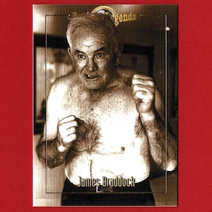 JAMES BRADDOCK - BOXER Trading Card - Boxing Legends - Limited Edition (slechts 1250) - Fairfax Futera Platinum - Boxing Cinderella Man (XH03)