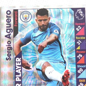 SERGIO AQUERO - Carta collezionabile di calciatori - Manchester City e Argentina - Carta laminata Topps Star Player - Regalo per tifosi di calcio (OS01)