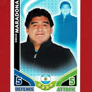 DIEGO MARADONA - ORIGINALE Calciatore Argentino Carta Collezionabile - Argentina - Topps - Coppa del Mondo di Calcio Regalo per Fan di Calcio (OS01)