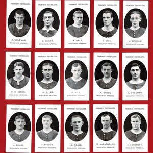 WOOLWICH ARSENAL F.C. - Karten Set Fußball - TADDY Prominent Fußballer Reprint Kartenset von Nostalgie Karten - Fußballspieler (PC02)
