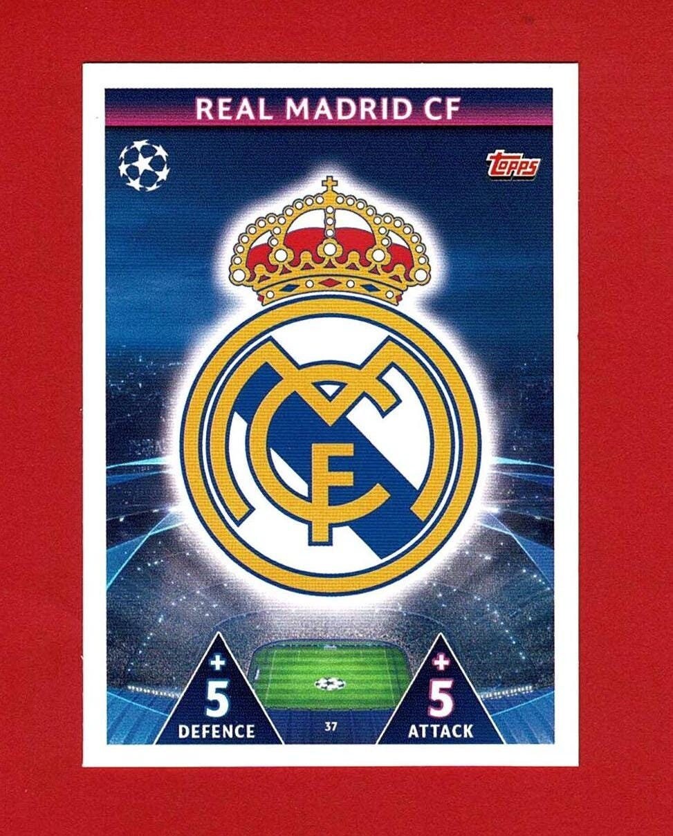 REAL MADRID C.F. BADGE - Original Topps Football Trading Card