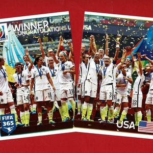 ÉQUIPE DES États-Unis de football féminin - F.I.F.A. Canada World Cup Winners - Autocollants Panini - Fan de football (OS01)
