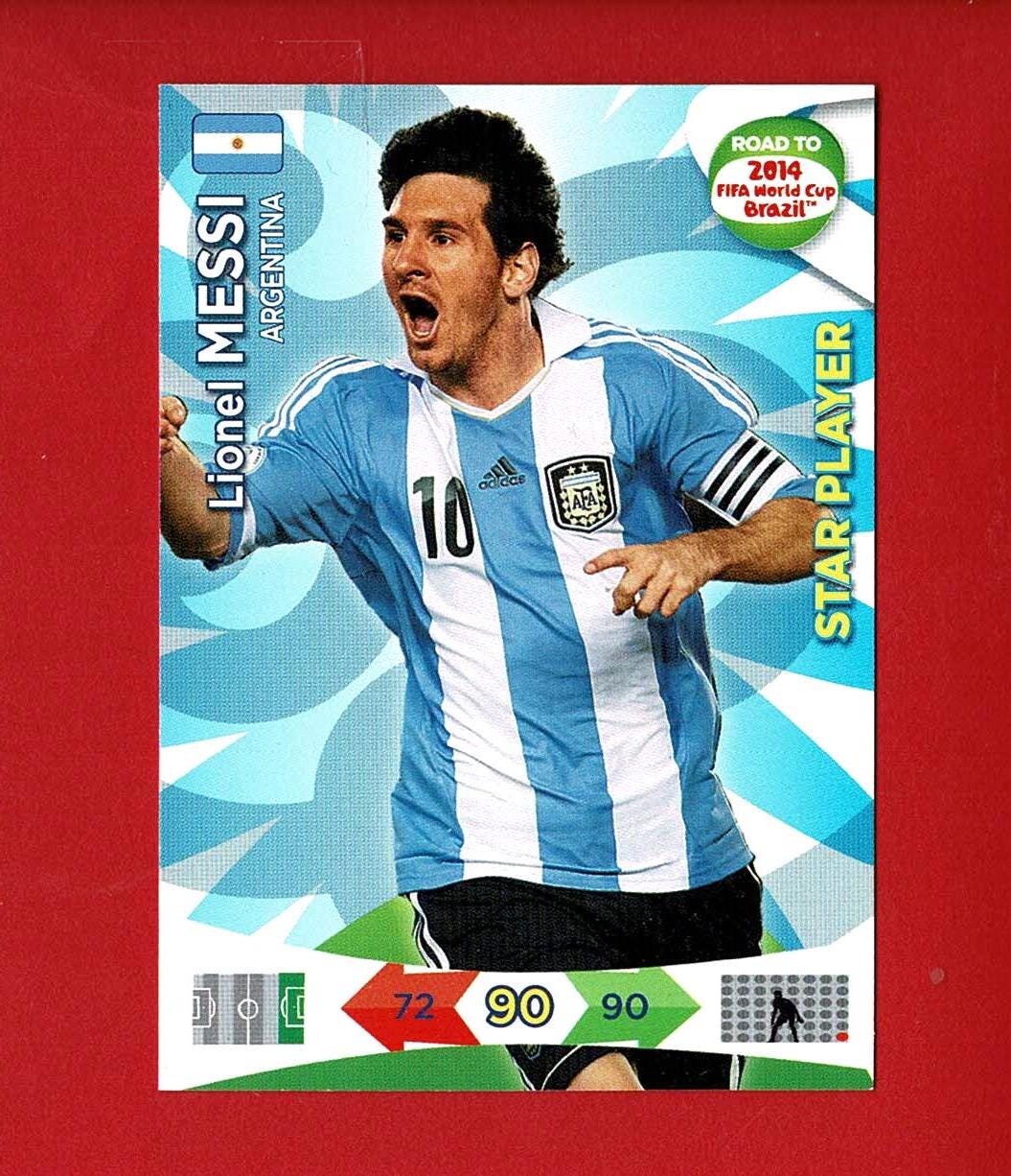 LIONEL MESSI - Tarjeta coleccionable original del futbolista argentino - Argentina - Panini - Regalo para fanáticos del fútbol de la Copa Mundial de la FIFA (OS01)