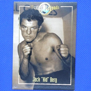 JACK 'Kid' BERG - BOXER-ruilkaart - Boxing Legends - Schaarse Limited Edition (slechts 300) promotienummer - Fairfax Futera Platinum (XH03)