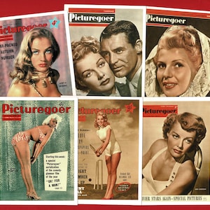 FILM FILMSTARS - 6x Picturegoer Magazin Cover Postkarten Inc. Belinda Lee, Jayne Mansfield, Anita Ekberg, Rita Haywürdigt - Hollywood (OS01)