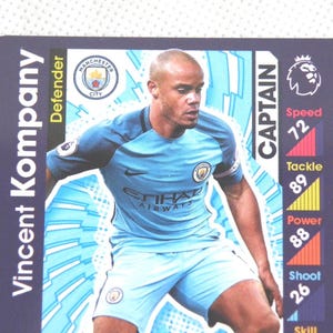 VINCENT KOMPANY - Carta collezionabile di calciatori - Manchester City e Belgio - Topps Premier League - Regalo per tifosi di calcio (OS01)