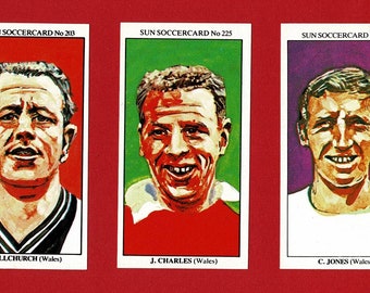 GREATEST WELSH FOOTBALLERS? - Sun Newspaper Soccer Cards - Original 1978/1979 Football Cards - Wales Internationals - Soccer Fan Gift (RI05)