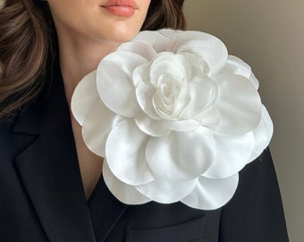 Oversized bloembroche, extra grote rozenbroches voor vrouwen, handgemaakte bruidsbloemenpinnen