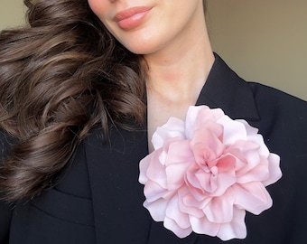 Cherry Blossom Rose Brooch: Kawaii Sakura Pin for Women, Cottagecore Gift, Flower Accessory