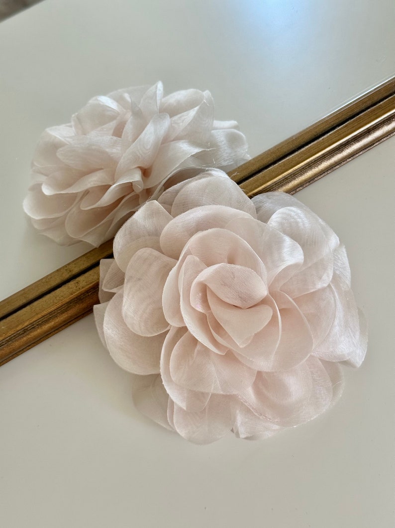 White Silk Rose Flower Brooch