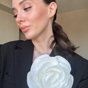 Silk Rose Bridal White Brooch