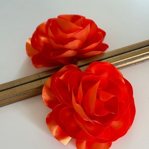 Orange Flower Brooch