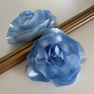 Silk Blue Flower Brooch