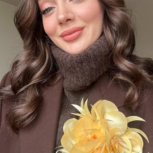 Oversized Yellow Flower Brooch