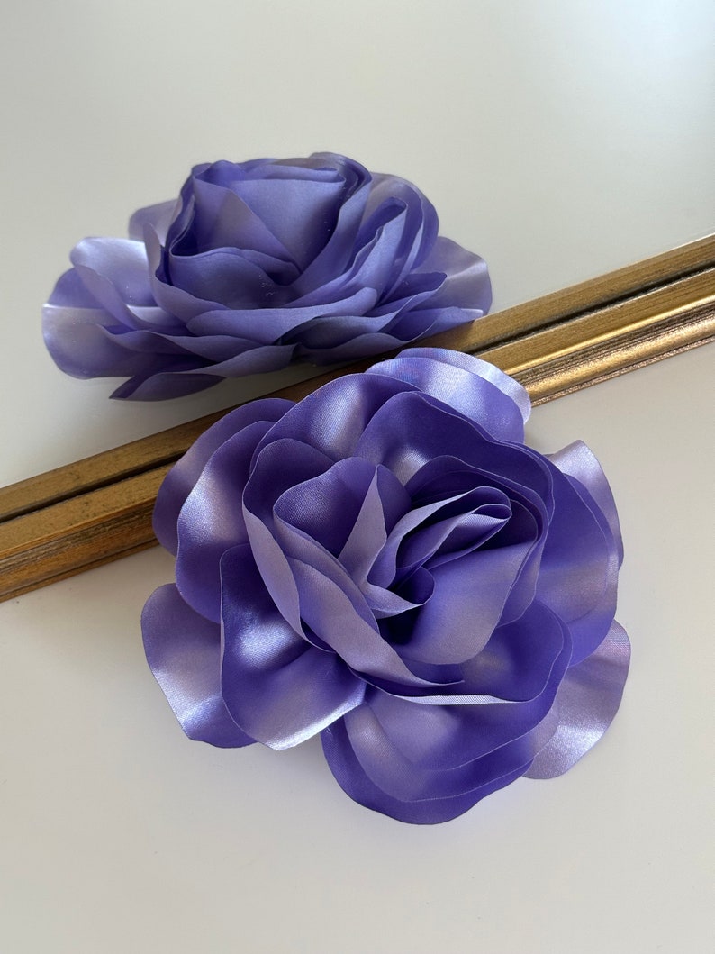 Purple rose brooch