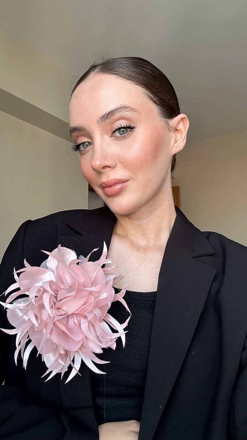 Oversized Pink Floral Brooch