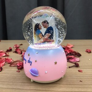 Personalized Snow Globe, Snow Globe with Photo, Custom Snow Globe, Personalized Love Gift, Anniversary Birthday Gift