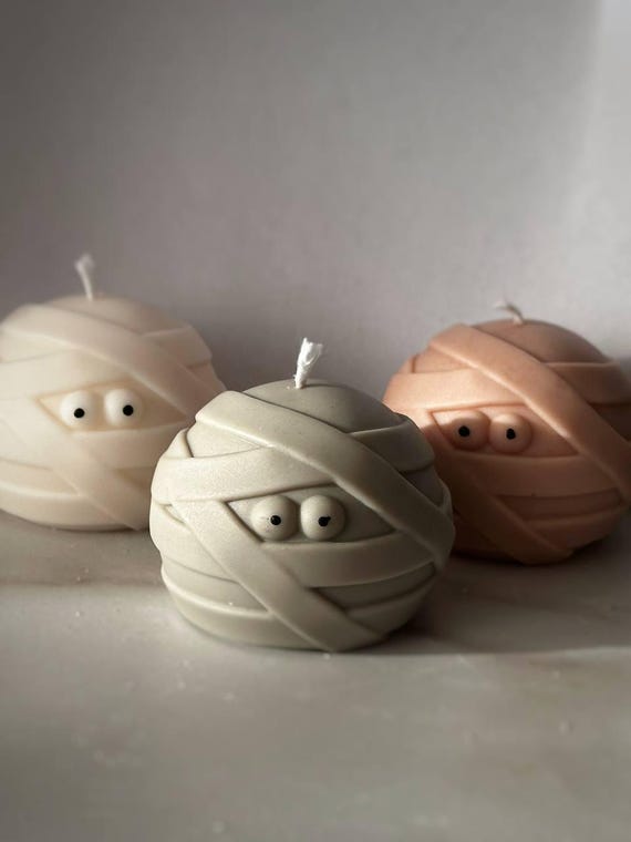 Velas de momia fantasma, Velas de momia fantasma para Halloween, Decoración de Halloween, Decoración de otoño, Velas de otoño, Cera de Soja.