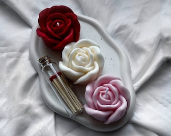 Vela de Soja Rosa, Regalo San Valentin, Vela Decorativa regalo, Vela en forma de Rosa,  Vela Aromática para Hogar, Regalo para Ella.