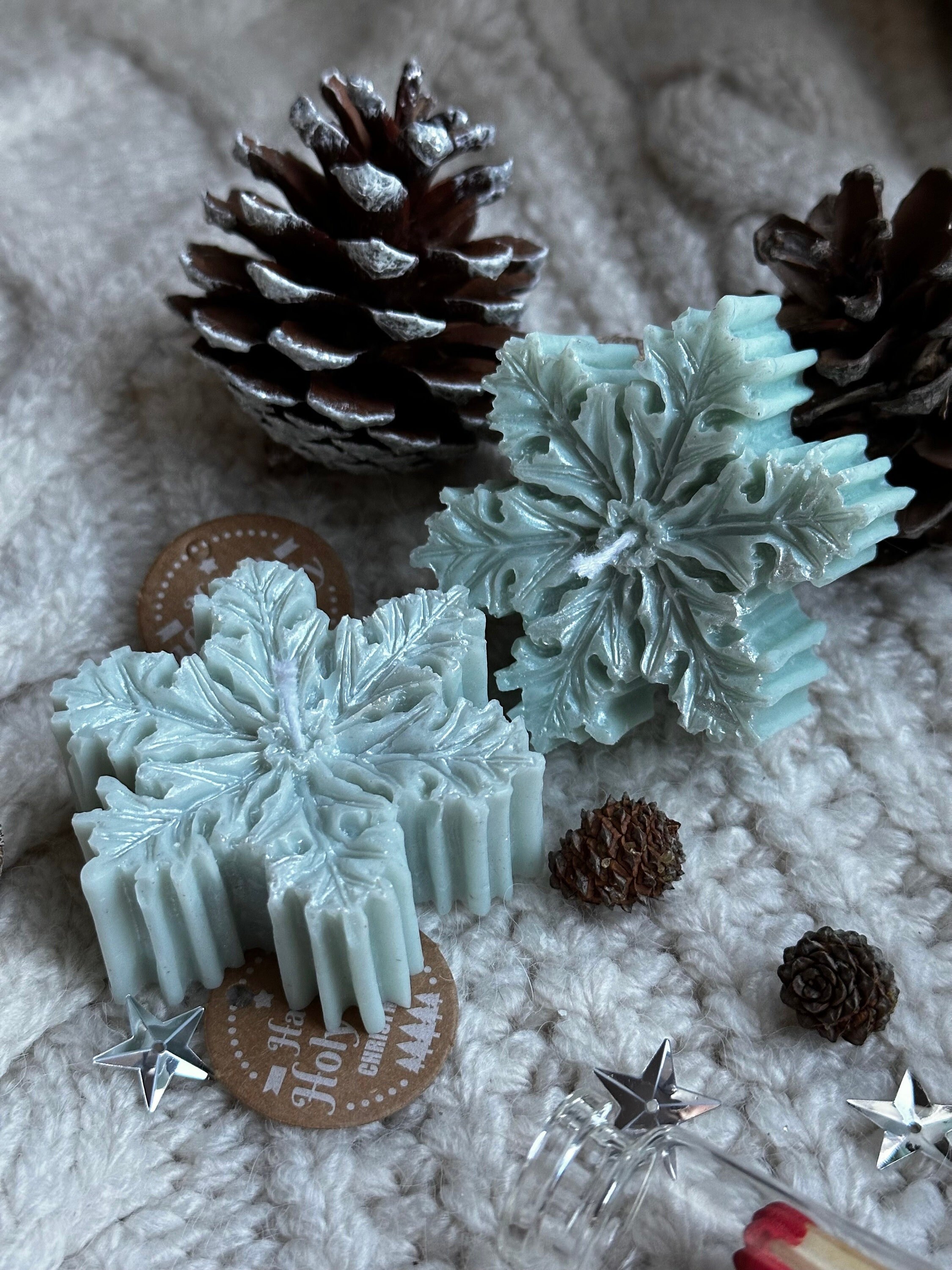 Bougies De Noël Flocons De Neige - France