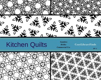 Colchas de cozinha - padrões digitais: designs perfeitos para impressão para plano de fundo, scrapbooking e design (download instantâneo, uso comercial)